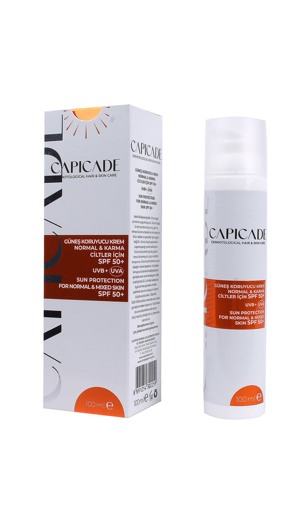 Capicade Spf 50+ Güneş Koruyucu Krem Normal & Karma Ciltler 100ml