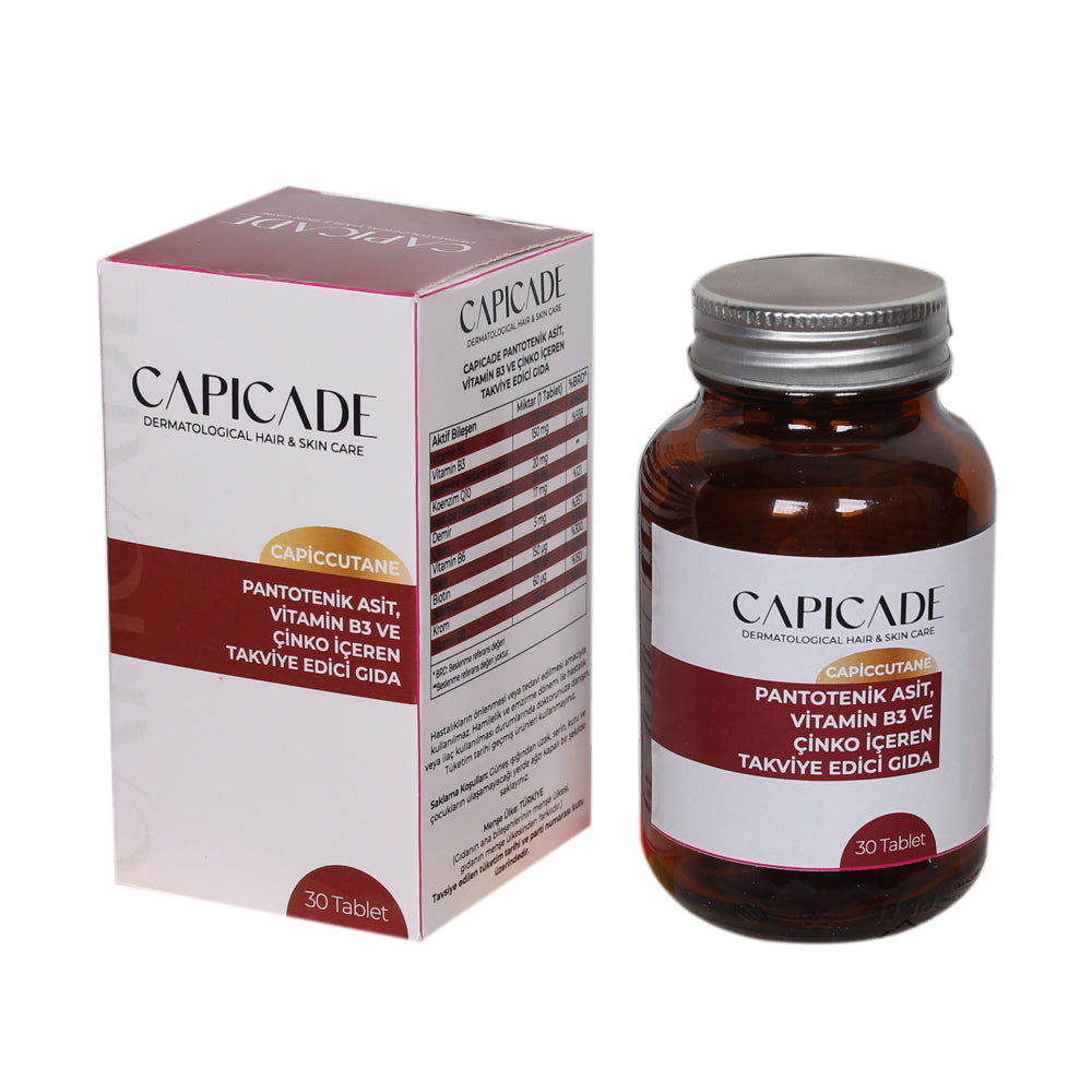 Capicade Capiccutane Pantotenik Asit, Vitamin B3 ve Çinko 30 TB